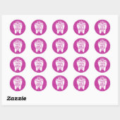 Zelfs een fairy prinses moet haar tanden poetsen. ronde sticker (Vel)