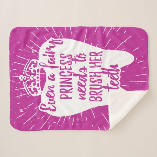 Zelfs een fairy prinses moet haar tanden poetsen sherpa deken (Voorkant (horizontaal))