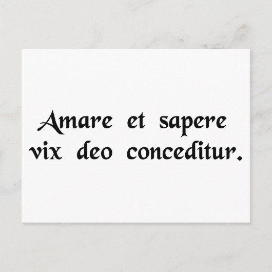 Zelfs een god vindt het moeilijk om lief te hebben briefkaart (Voorkant)