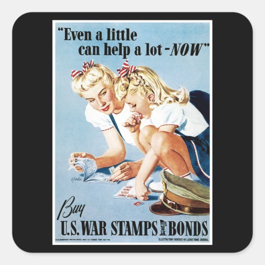Zelfs een klein beetje kan NU helpen Vierkante Sticker (Voorkant)