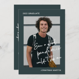 Zelfs een Pandemische One Photo Blue Graduparty Kaart