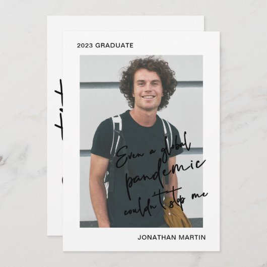 Zelfs een Pandemische One Photo Graduparty Kaart (Voorkant / Achterkant)