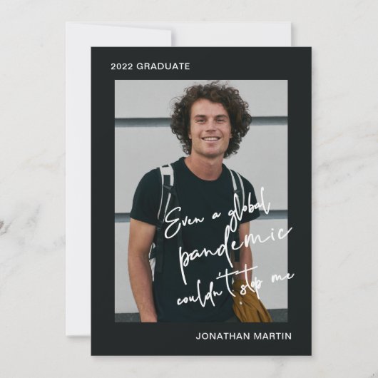 Zelfs een Pandemische One Photo Graduparty Kaart (Voorkant)