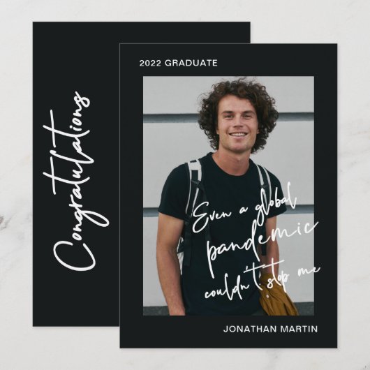 Zelfs een Pandemische One Photo Graduparty Kaart (Voorkant / Achterkant)