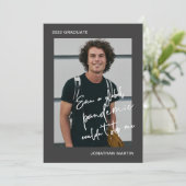 Zelfs een Pandemische One Photo Grey Graduparty Kaart (Staand voorkant)