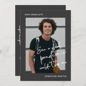 Zelfs een Pandemische One Photo Grey Graduparty Kaart (Voorkant / Achterkant)