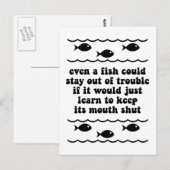 Zelfs een vis kan uit de problemen blijven briefkaart (Voorkant / Achterkant)