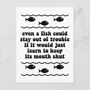Zelfs een vis kan uit de problemen blijven briefkaart