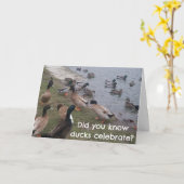 ZELFS "EENDEN" VIEREN JE VERJAARDAG KAART (Gele Bloem)