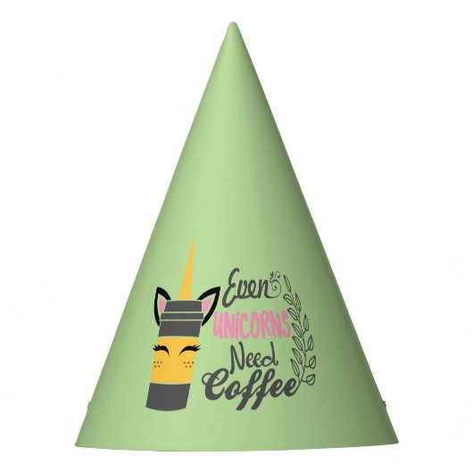 Zelfs eenhoorns hebben een koffiefeestje nodig feesthoedjes (Voorkant)