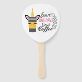 Zelfs eenhoorns hebben een koffiefeestje nodig handwaaier (Voorkant)