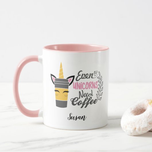 Zelfs eenhoorns hebben een koffiefeestje nodig mok (Met donut)