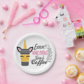 Zelfs eenhoorns hebben een koffiefeestje nodig papieren bordje (Feest)