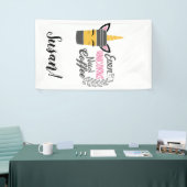 Zelfs eenhoorns hebben een koffiefeestje nodig spandoek (Beurs)