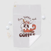 Zelfs heksen hebben koffie nodig golfhanddoek (Insitu)