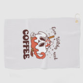 Zelfs heksen hebben koffie nodig golfhanddoek (Horizontaal)