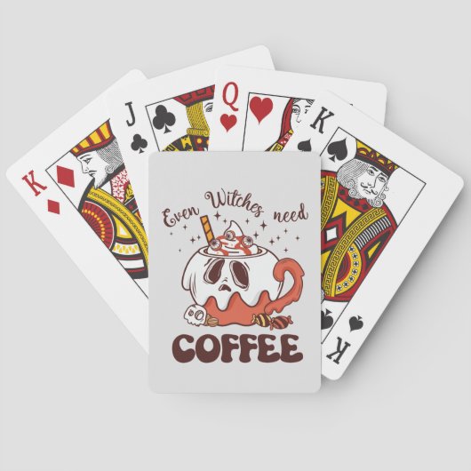 Zelfs heksen hebben koffie nodig pokerkaarten (Achterkant)