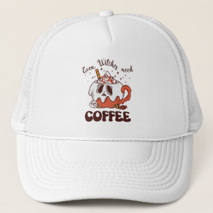 Zelfs heksen hebben koffie nodig trucker pet