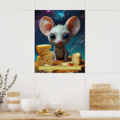 Zelfs in de ruimte is kaas niet van deze wereld poster (Keuken)
