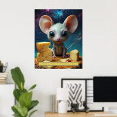 Zelfs in de ruimte is kaas niet van deze wereld poster (Thuiskantoor)