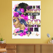 Zelfs in het midden van mijn Storm zie ik dat God  Canvas Afdruk (Insitu (Woonkamer))