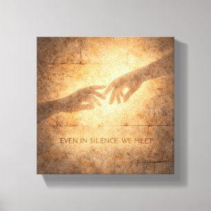 Zelfs in Stilte Ontmoeten We Minimale Spirituele M Canvas Afdruk