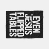 Zelfs Jezus draaide tafels om Grappige Jezus houdt Fleece Deken (Voorkant (Horizontaal))