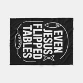 Zelfs Jezus draaide tafels om Grappige Jezus houdt Fleece Deken (Voorkant (Horizontaal))