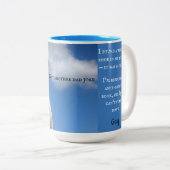 Zelfs Jezus heeft zijn grenzen Grappige Papa grapp Tweekleurige Koffiemok (Voorkant rechts)