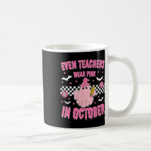 Zelfs leraren Draag roze in oktober Halloween Brea Koffiemok