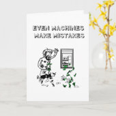 Zelfs machines maken fouten Wenskaart Kaart (Gele Bloem)