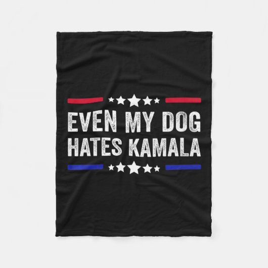 Zelfs mijn hond haat Kamala Harris 2024 Amerikaans Fleece Deken (Voorkant)