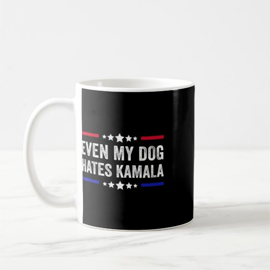 Zelfs mijn hond haat Kamala Harris 2024 Amerikaans Koffiemok (Links)