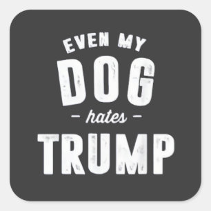 Zelfs mijn hond haat Trump anti humor Vierkante Sticker