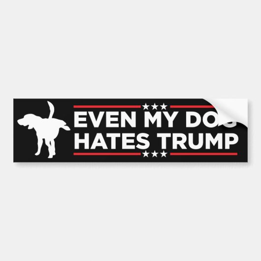 Zelfs mijn hond haat Trump Anti-Trump Bumpersticker (Voorkant)