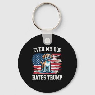 Zelfs mijn hond haat Trump _ Funny Election Pro De Sleutelhanger