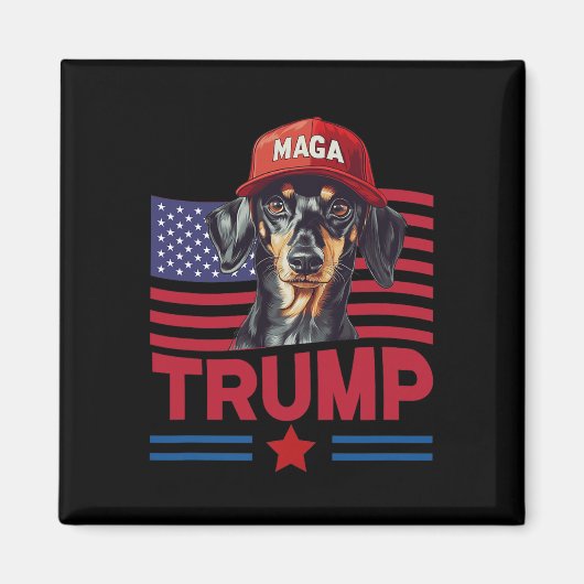 Zelfs mijn hond houdt van Trump Funny Dachshund Me Magneet (Voorkant)