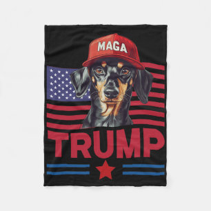 Zelfs mijn hond houdt van Trump Grappige Dachshund Fleece Deken