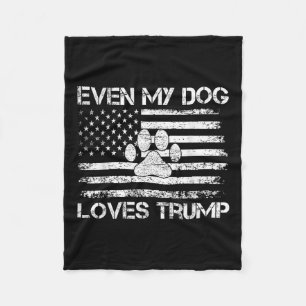 Zelfs mijn hond houdt van Trump USA Flag Election  Fleece Deken