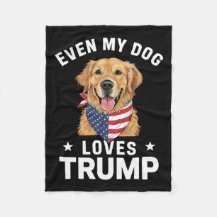 Zelfs mijn hond houdt van Trump USA vlag Bandana Fleece Deken