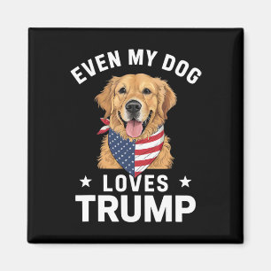 Zelfs mijn hond houdt van Trump USA vlag Bandana Magneet