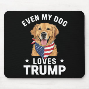 Zelfs mijn hond houdt van Trump USA vlag Bandana Muismat
