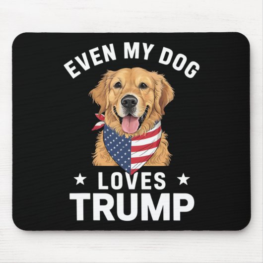 Zelfs mijn hond houdt van Trump USA vlag Bandana Muismat (Voorkant)