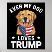 Zelfs mijn hond houdt van Trump USA vlag Bandana Poster (Voorkant)