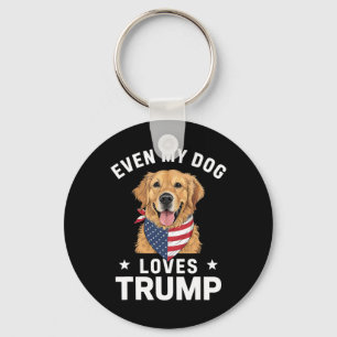 Zelfs mijn hond houdt van Trump USA vlag Bandana Sleutelhanger