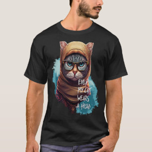 Zelfs mijn kat draagt een Hijab Cute Cat Hijab Mus T-shirt