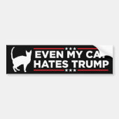 Zelfs mijn kat haat Trump Anti-Trump Bumpersticker (Voorkant)