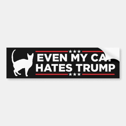 Zelfs mijn kat haat Trump Anti-Trump Bumpersticker (Voorkant)