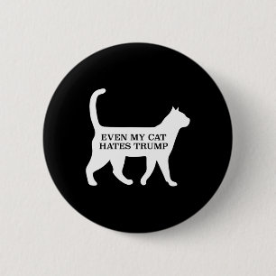 Zelfs mijn kat haat Trump mannen vrouwen  Ronde Button 5,7 Cm