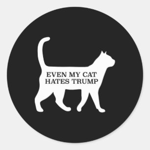 Zelfs mijn kat haat Trump mannen vrouwen  Ronde Sticker